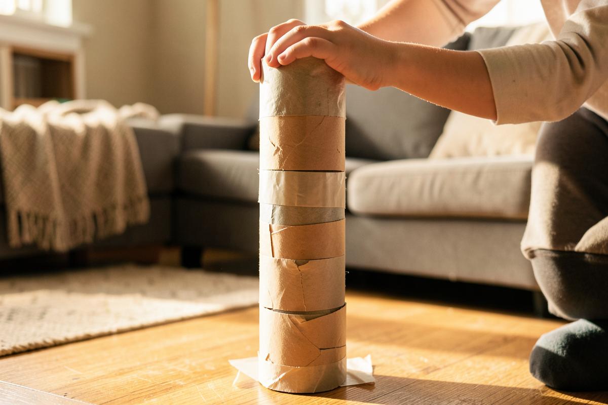 Newspaper tower challenge