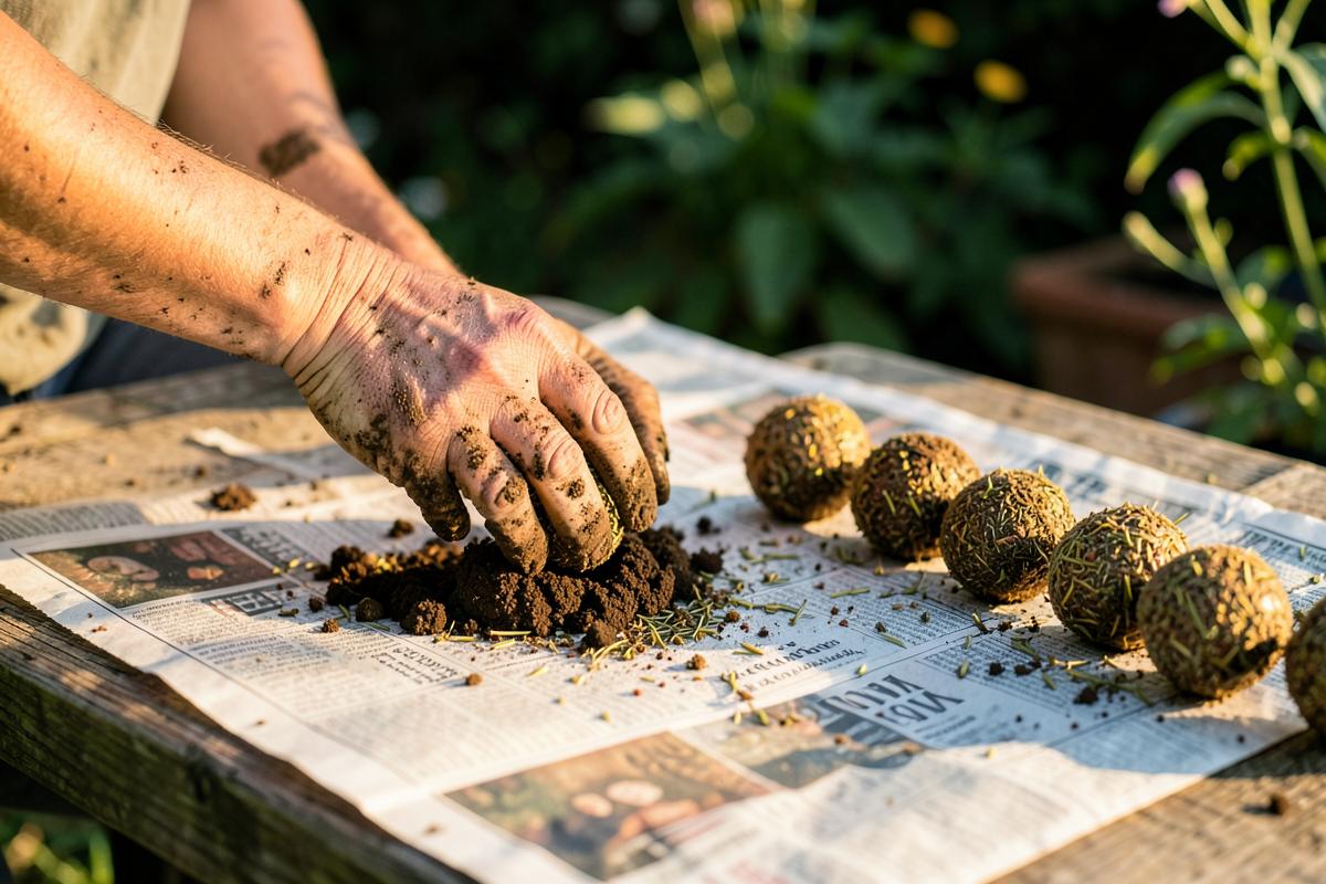 Seed bomb wildflower balls