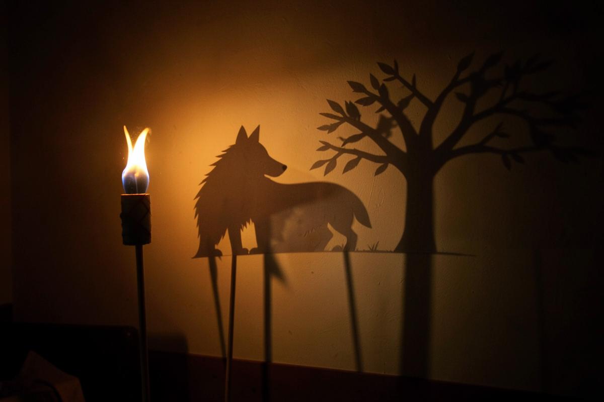 Torch shadow puppet theatre